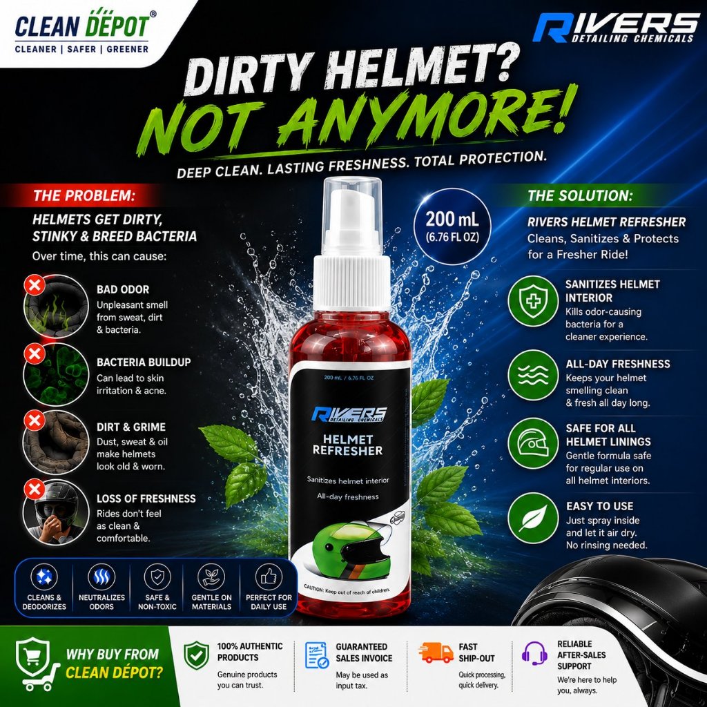 Rivers Helmet Refresher 200mL | Helmet Sanitizer, Deodorizer & Odor Eliminator