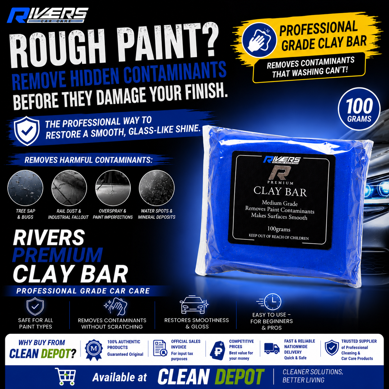 Rivers Clay Lubricant 500ml & 4L | Professional Clay Bar Lubricant for Safe Claying