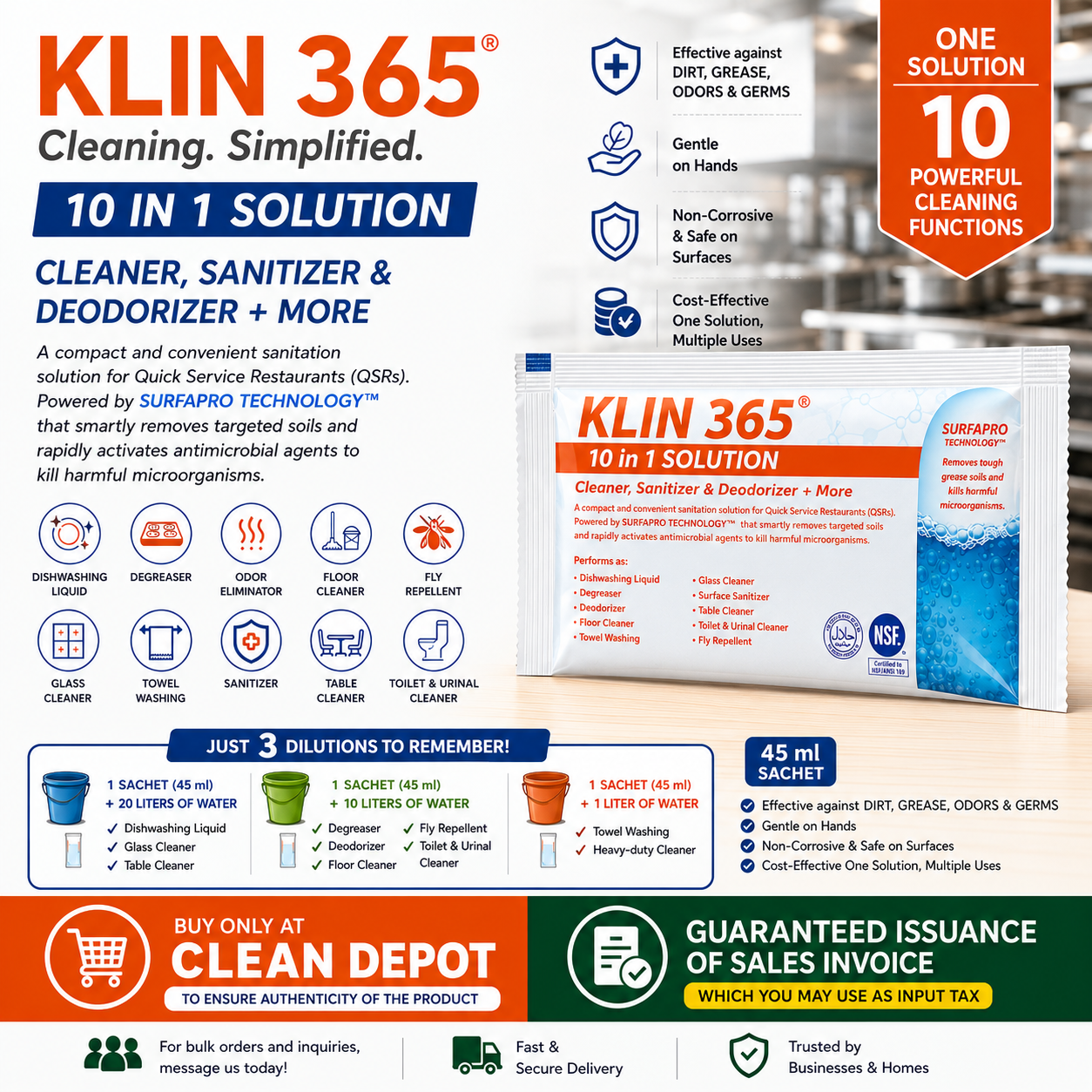 Klin 365 10 in 1 Solution 45ml