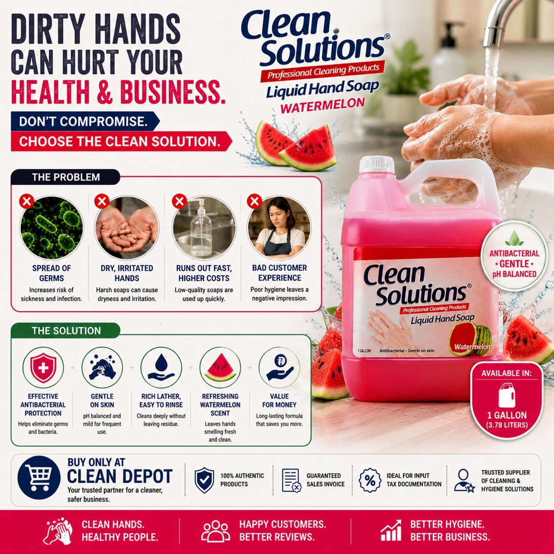 Clean Solutions Liquid Hand Soap 1 Gallon Watermelon | Antibacterial Hand Wash
