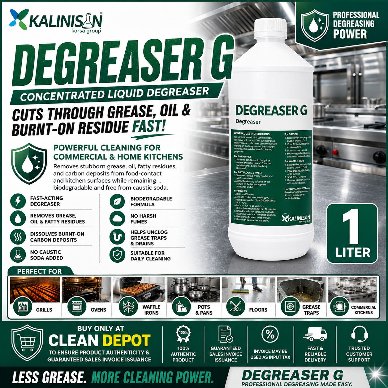 Kalinisan Degreaser 16 | Span Heavy | Degreaser G Heavy Duty Kitchen Degreaser Cleaner