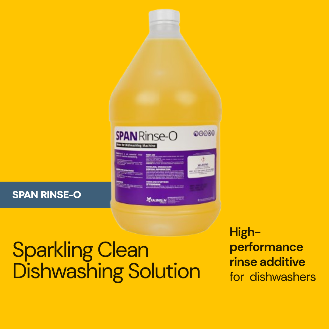 Kalinisan Span Rinse-O Premium Rinse Additive for Commercial/Household Dishwashers 1 Gal (3.78 Ltr)