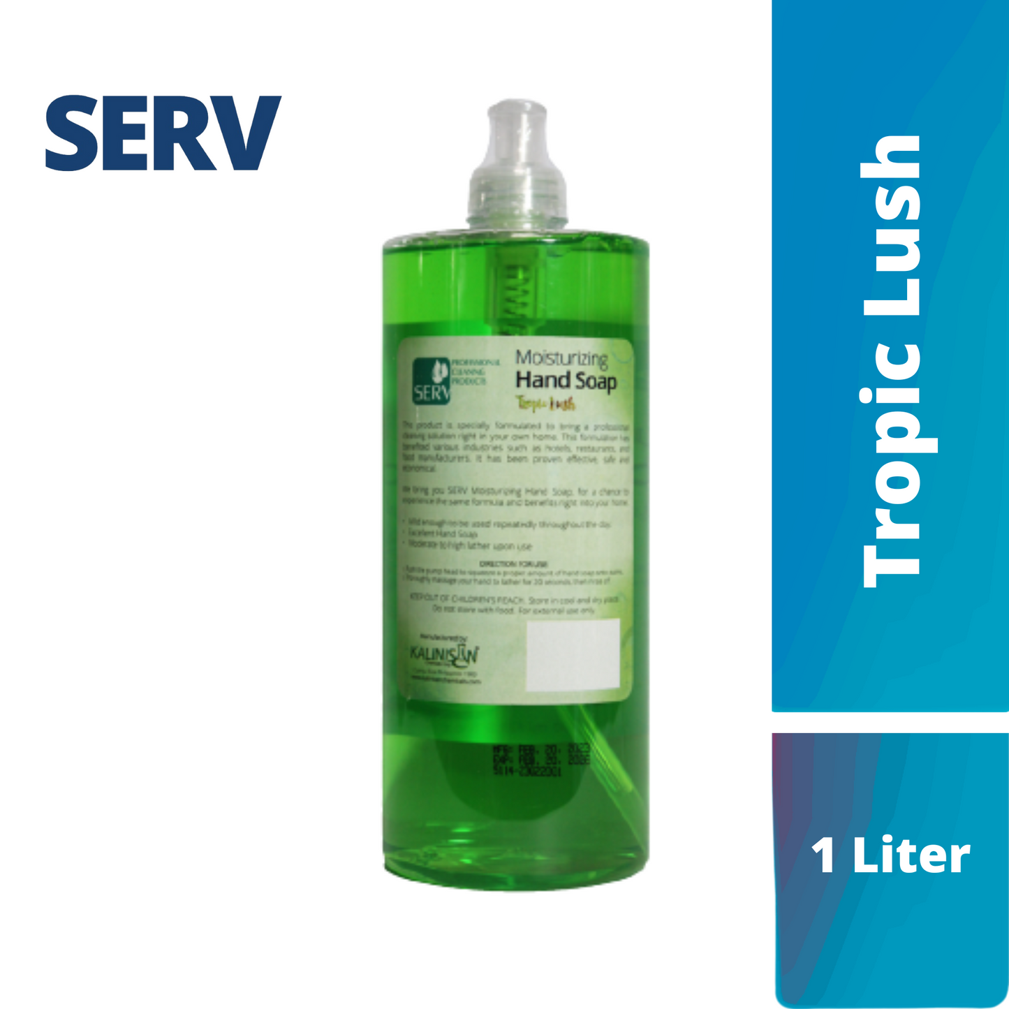 Serv Moisturizing Liquid Hand Soap 1 Liter Pump Bottle
