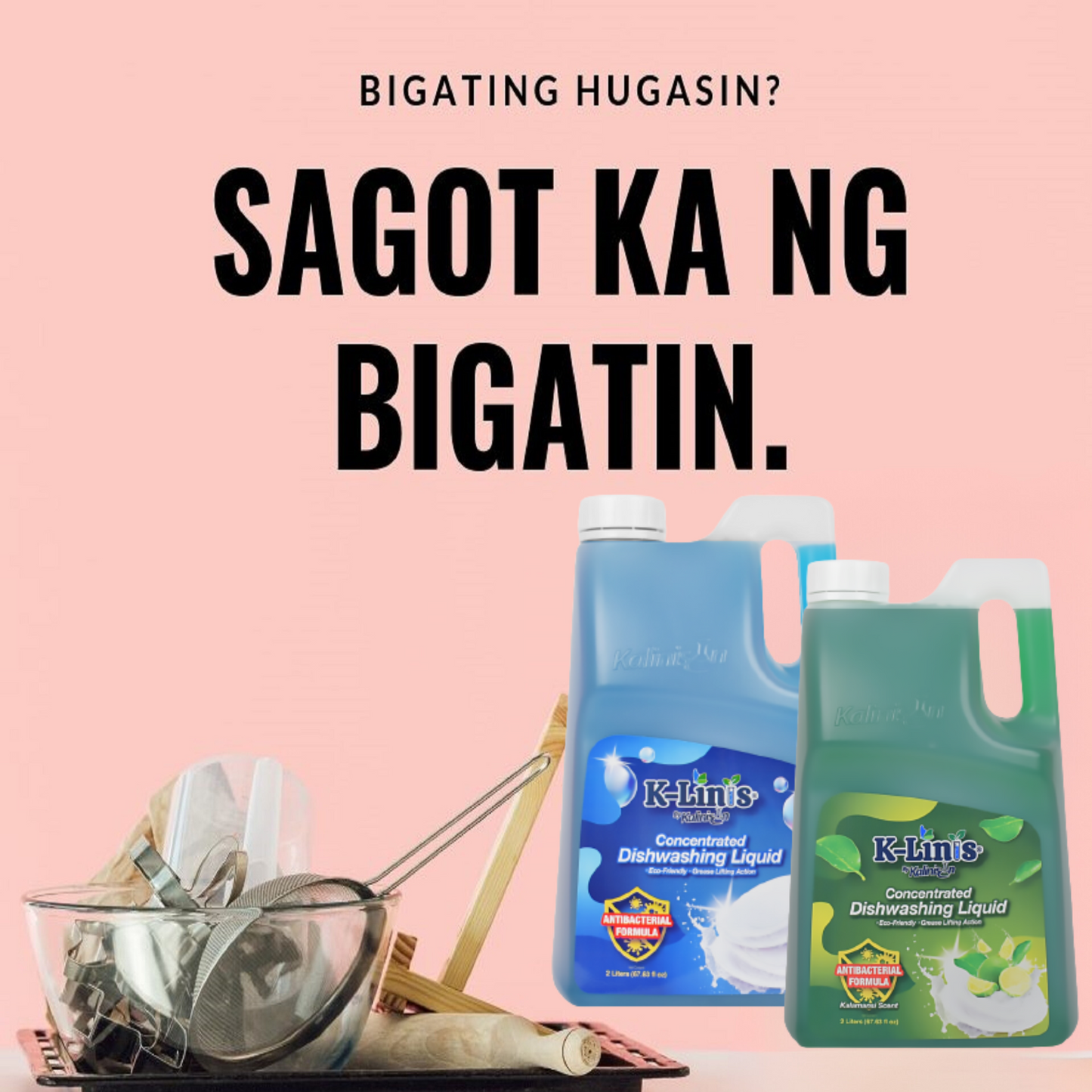 Kalinisan K-Linis Concentrated Dishwashing Liquid 2 Liters