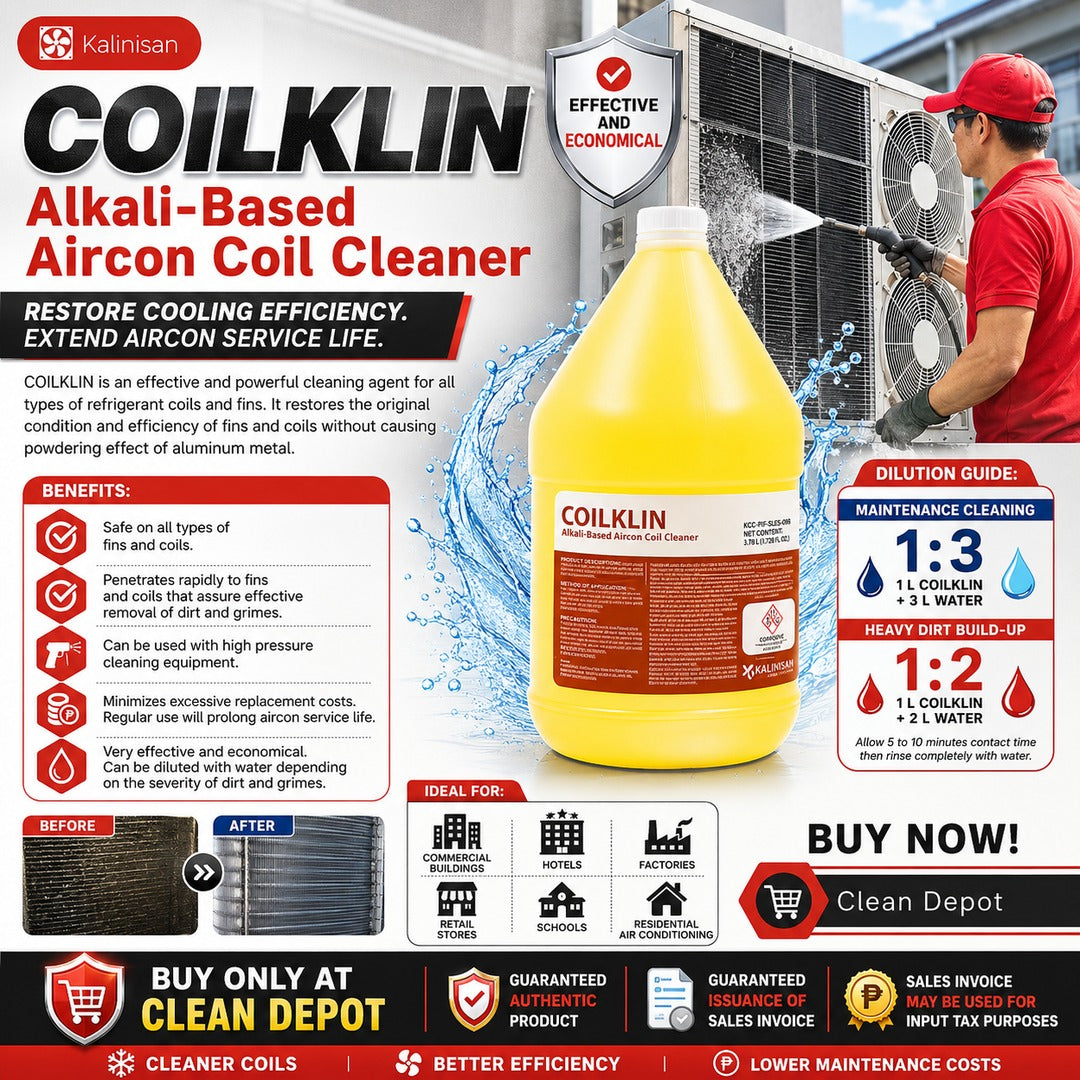 COILKLIN Aircon Coil Cleaner 1 Gallon | Coil & Fin Cleaner for Air Conditioners