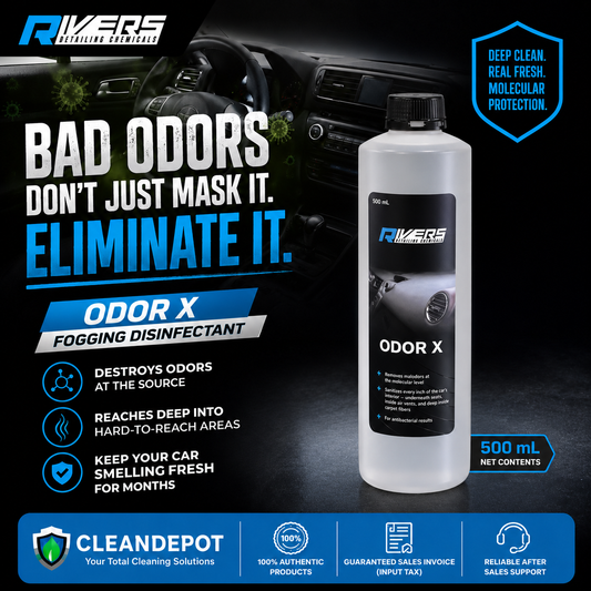 Rivers Odor X Fogging Disinfectant 500mL & 4L | Car Odor Eliminator & Interior Sanitizer