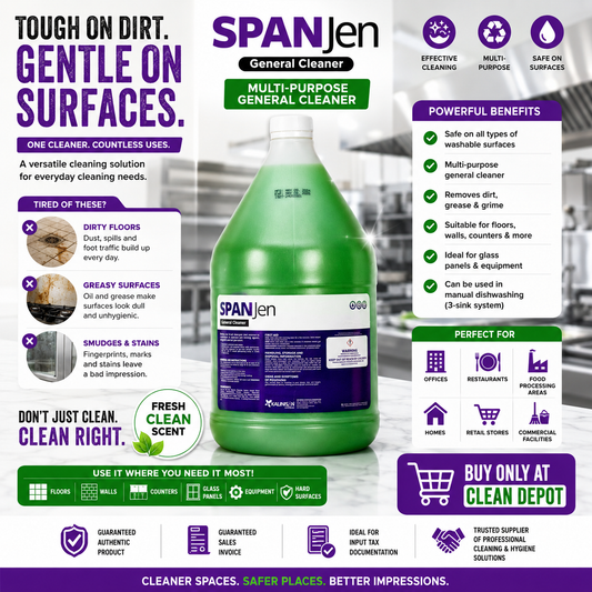 SPAN Jen Multi-Purpose General Cleaner 1 Gallon | Removes Dirt, Grease & Grime