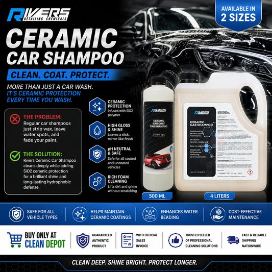 Rivers Ceramic Car Shampoo 4L | SiO2 Ceramic Coating Safe pH Neutral Wash