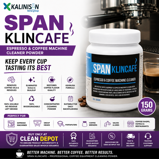 SPAN KlinCafe Espresso & Coffee Machine Cleaner Powder 150g | Coffee Oil & Scale Remover