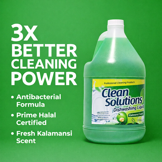 Clean Solutions Dishwashing Liquid Fresh Kalamansi 1 Gallon • Antibacterial • Prime Halal Certified