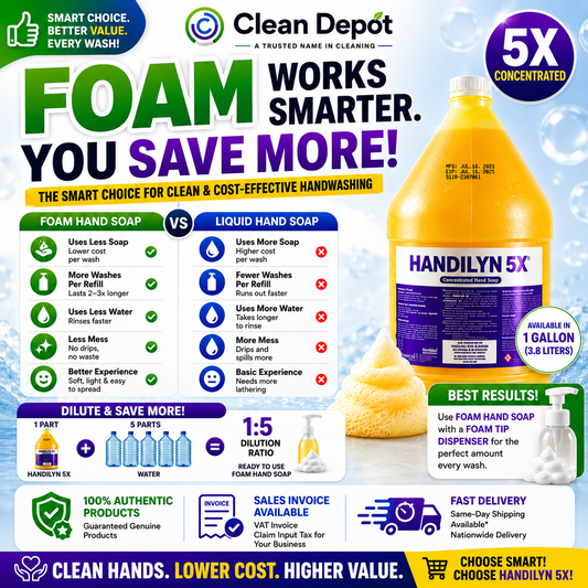 HANDILYN 5X Concentrated Foam Hand Soap 1 Gallon | Dilute Up to 5X | pH-Balanced