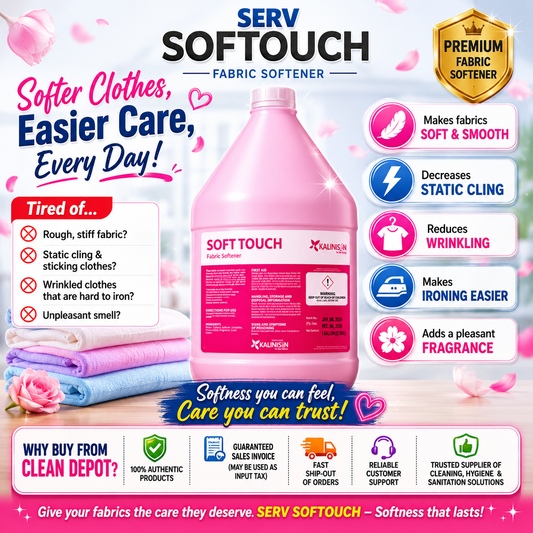 SERV Soft Touch Fabric Softener 1 Gallon | Soft, Smooth & Fresh-Smelling Clothes