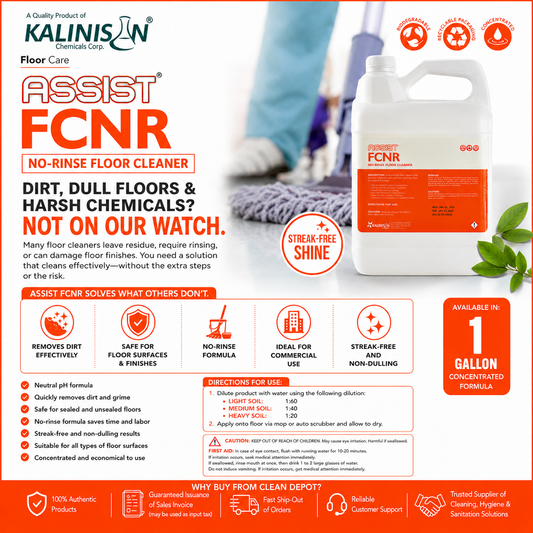ASSIST FCNR No-Rinse Floor Cleaner 1 Gallon | Neutral pH Multi-Surface