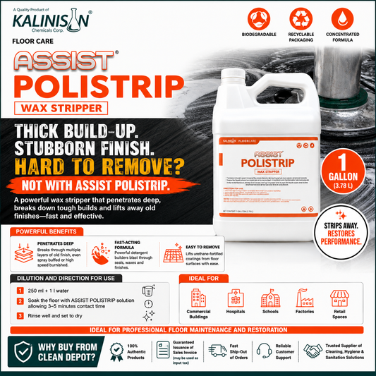 Kalinisan Assist Polistrip Floor Wax Stripper 1 Gallon