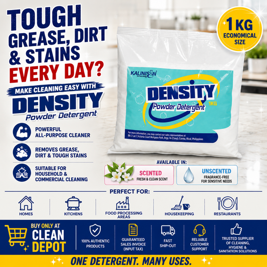 DENSITY Powder Detergent 1KG | Scented & Unscented | Removes Grease, Dirt & Stains
