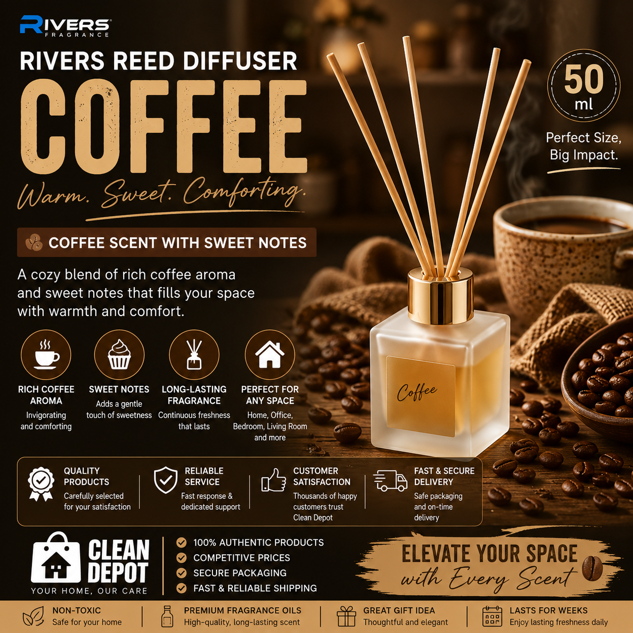 Rivers Reed Diffuser Aromatherapy 50 ml
