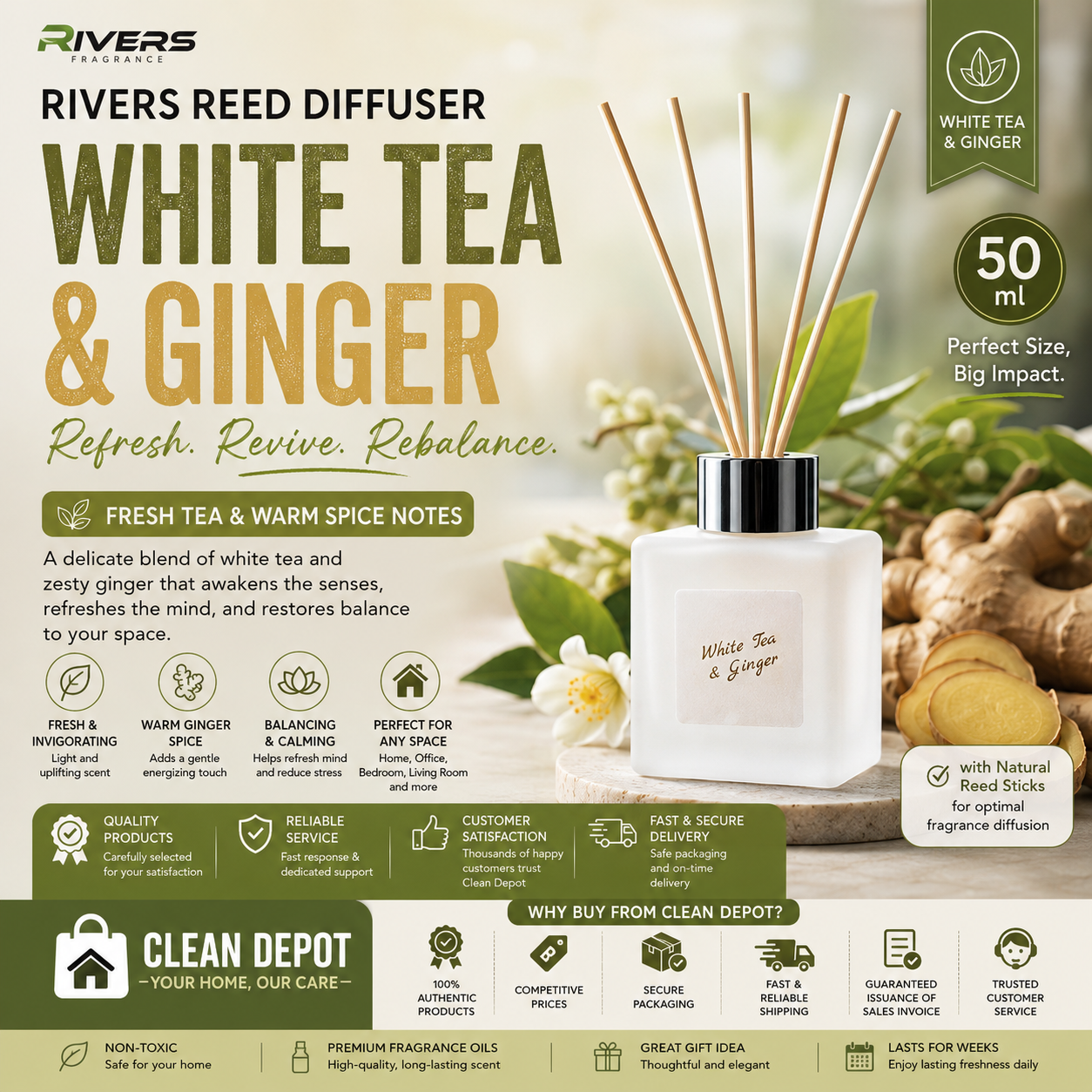 Rivers Reed Diffuser Aromatherapy 50 ml