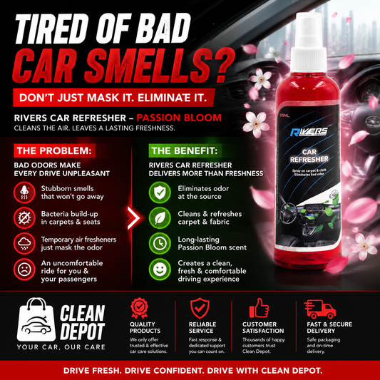RIVERS Car Refresher Passion Bloom 200ml | Odor Eliminator & Fabric Freshener for Cars