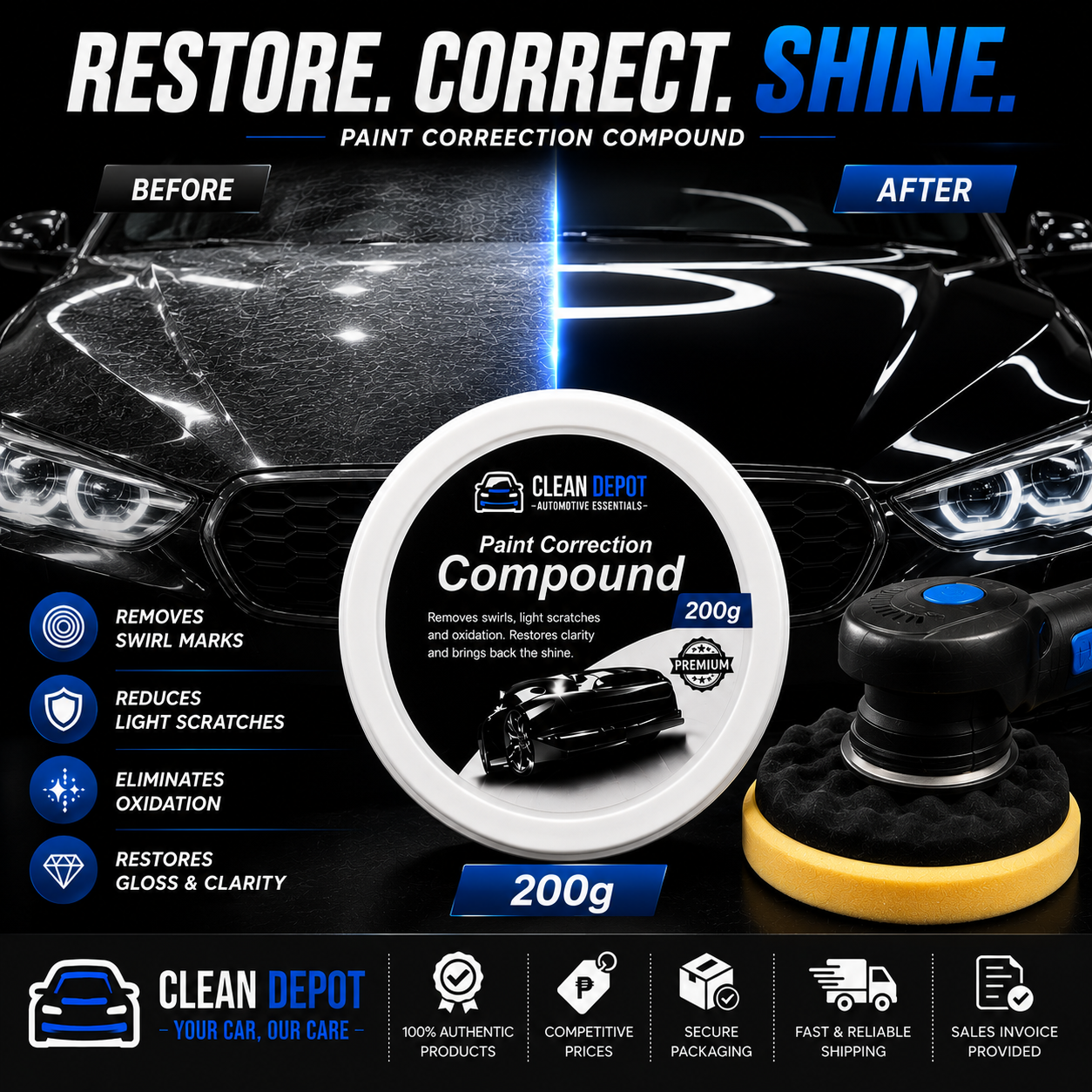 RIVERS Paint Correction Compound 200g | Swirl Mark & Scratch Remover