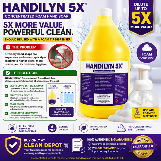 HANDILYN 5X Concentrated Foam Hand Soap 1 Gallon | Dilute Up to 5X | pH-Balanced