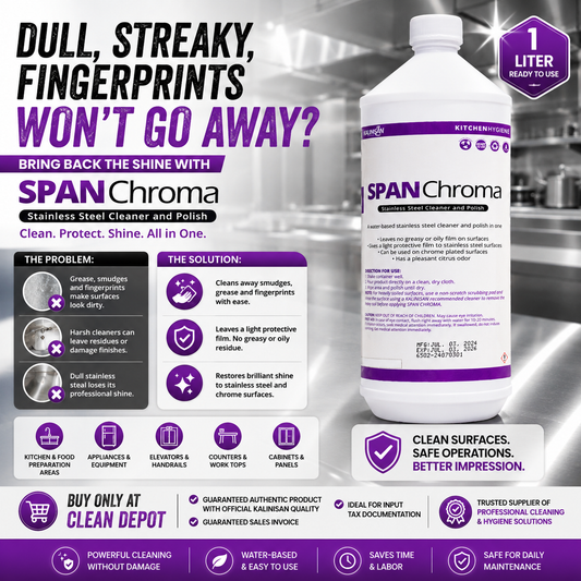 SPAN Chroma Stainless Steel Cleaner & Polish 1L | Water-Based Shine & Protection