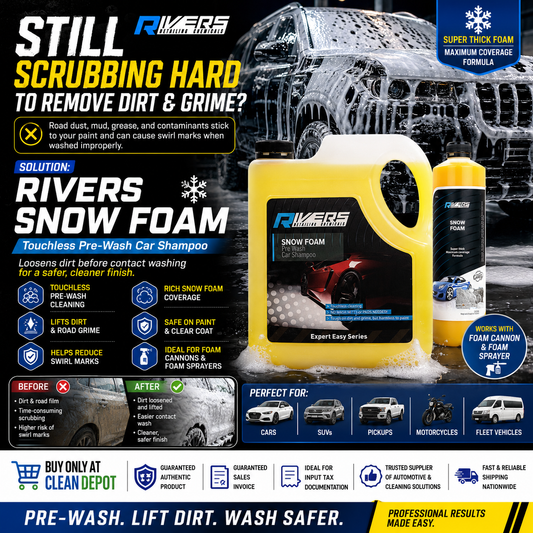 Rivers Snow Foam Pre-Wash Car Shampoo | 500ml & 4L Thick Foam Cleaner