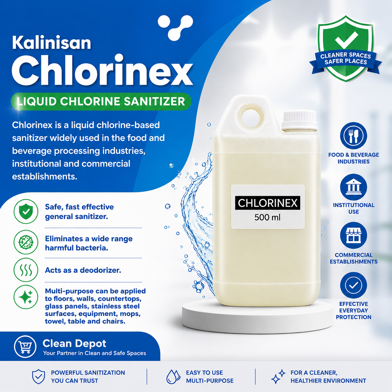 Chlorinex Sanitizer 1 Gallon | Food-Grade Disinfectant | Multi-Purpose Cleaner