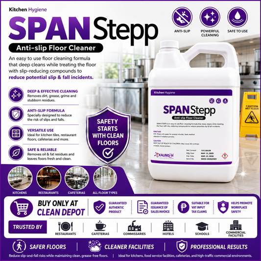 SPAN Stepp Anti-Slip Floor Cleaner 1 Gallon | Degreaser & Slip-Reduction Floor Cleaning Solution