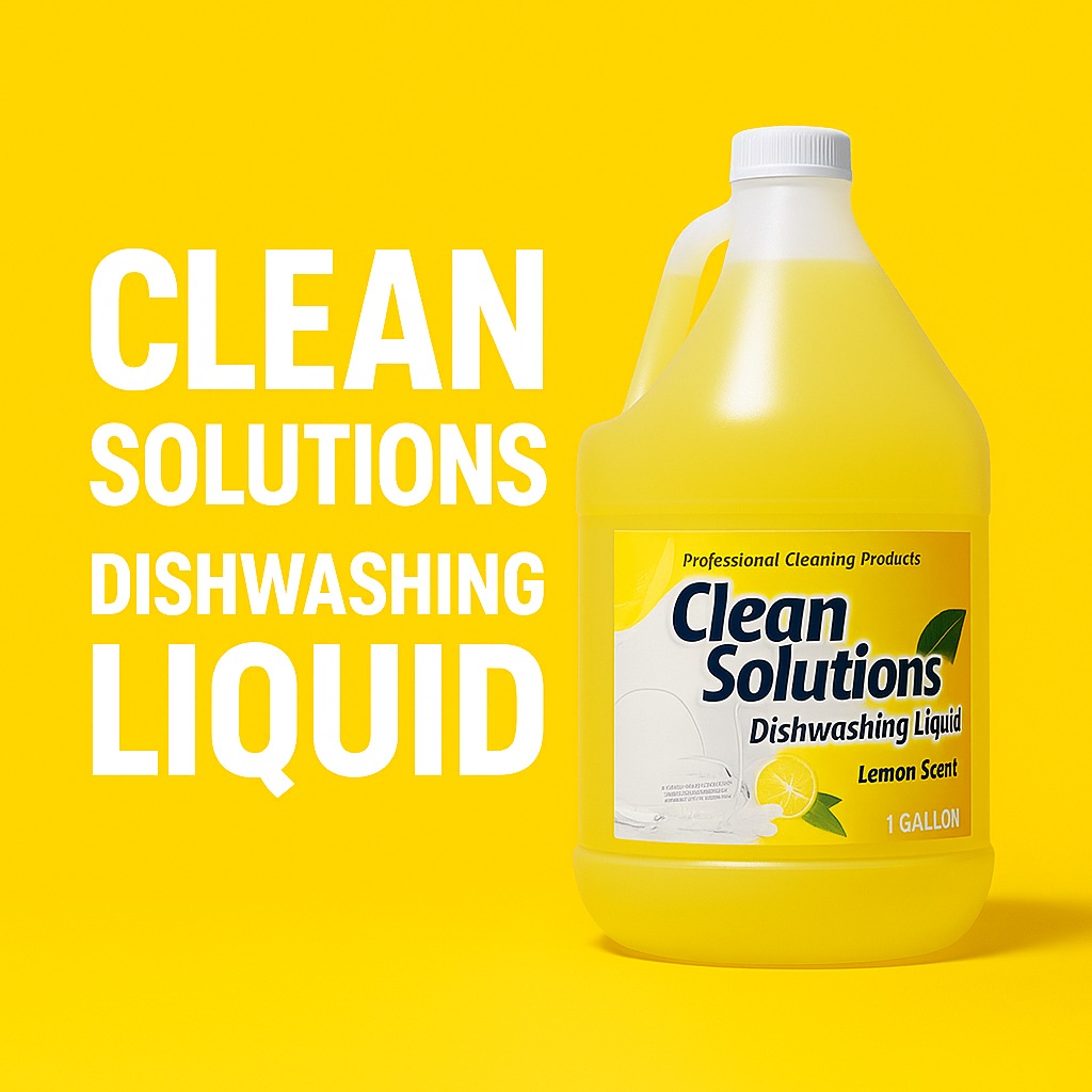 Clean Solutions Dishwashing Liquid Fresh Lemon 1 Gallon • Antibacterial • Prime Halal Certified
