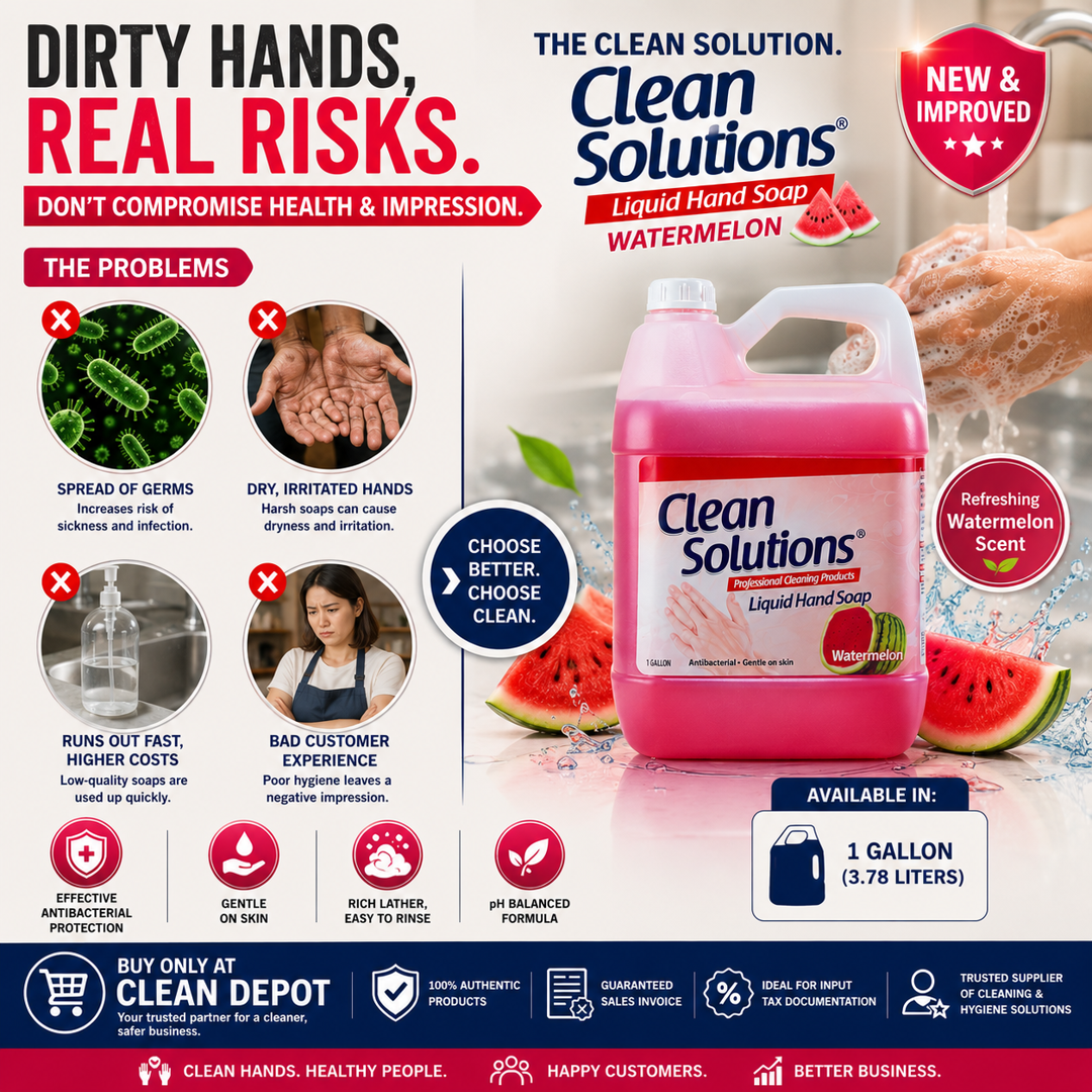Clean Solutions Liquid Hand Soap 1 Gallon Watermelon | Antibacterial Hand Wash