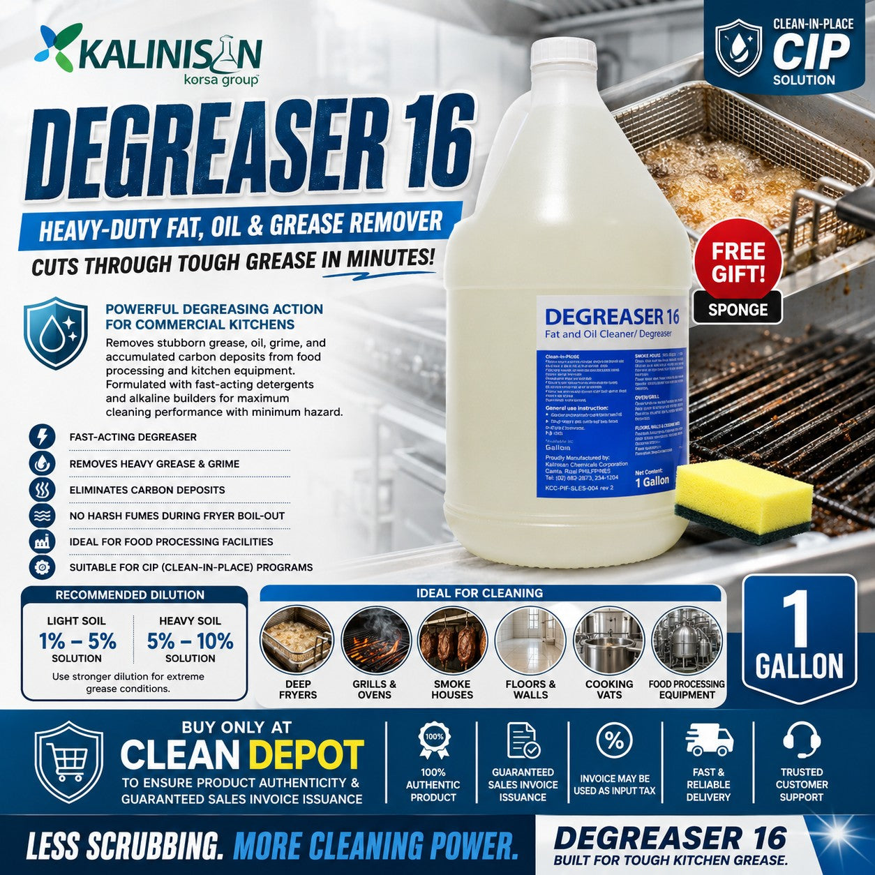 Kalinisan Degreaser 16 | Span Heavy | Degreaser G Heavy Duty Kitchen Degreaser Cleaner