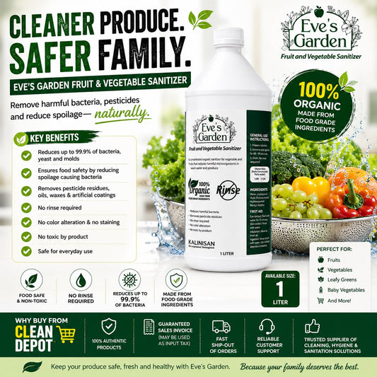 Eve's Garden Fruit & Vegetable Sanitizer 1 Liter | Organic No-Rinse Produce Wash