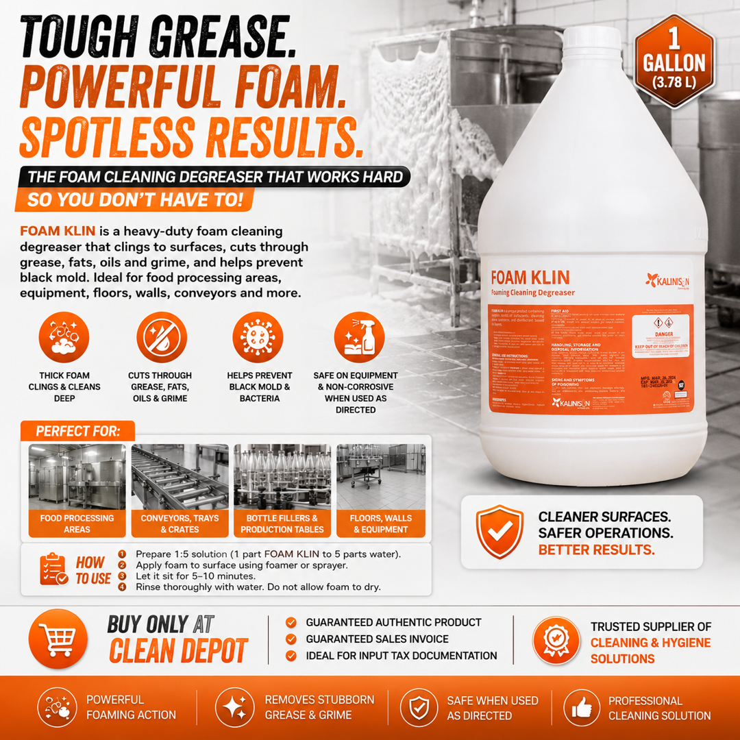 FOAM KLIN Foam Degreaser 1 Gallon | Cuts Through Grease, Oils & Protein Soils