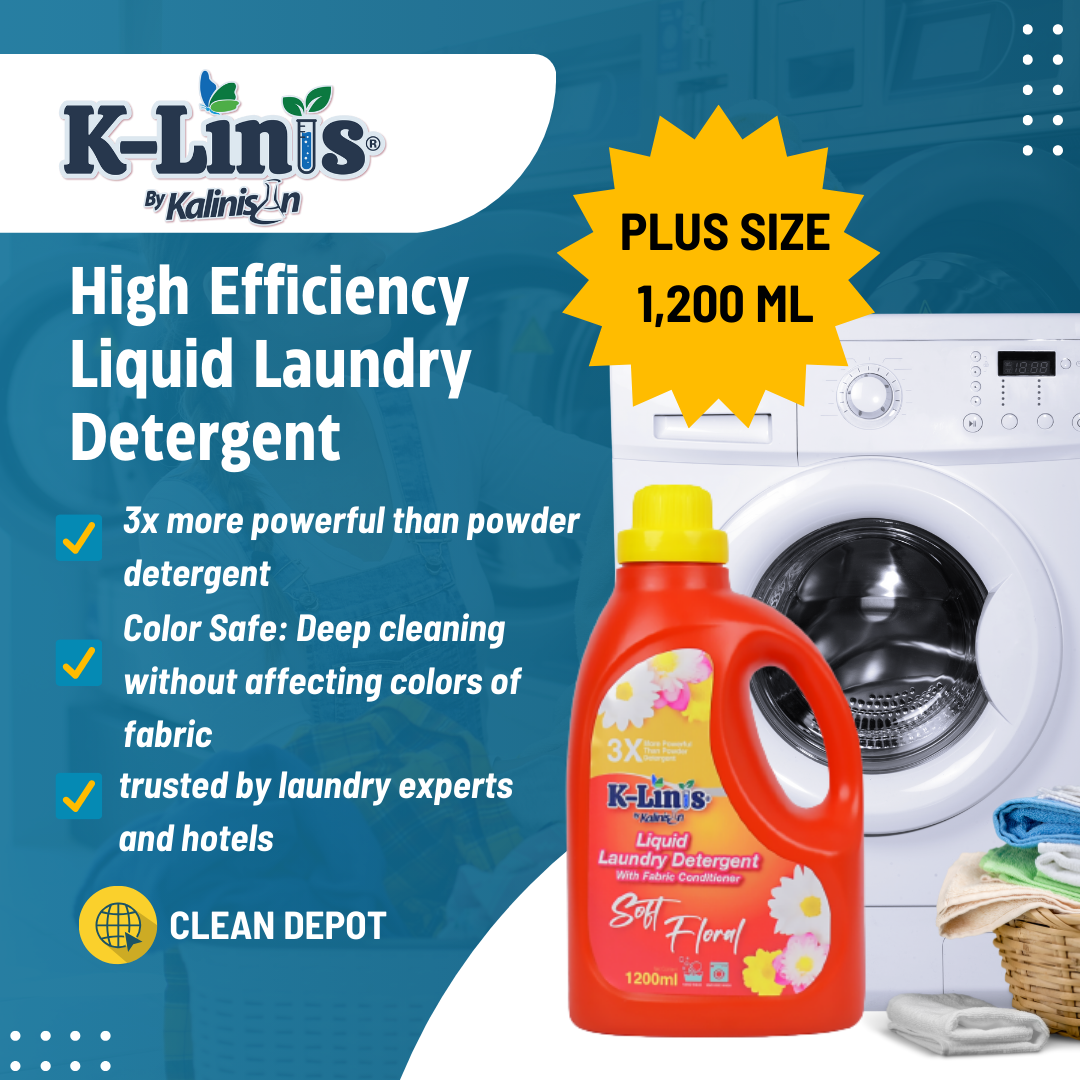 Kalinisan K-Linis Liquid Laundry Detergent with Fabric Conditioner Soft Floral 1200 ml