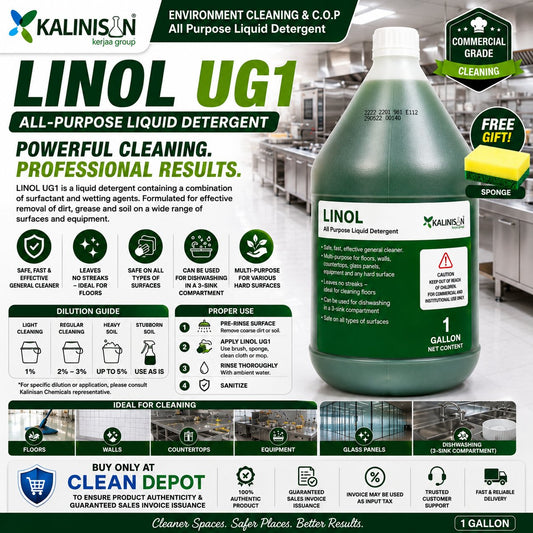 Linol Liquid Detergent 1 Gallon | UG1, Supra & 1905 Commercial Cleaner