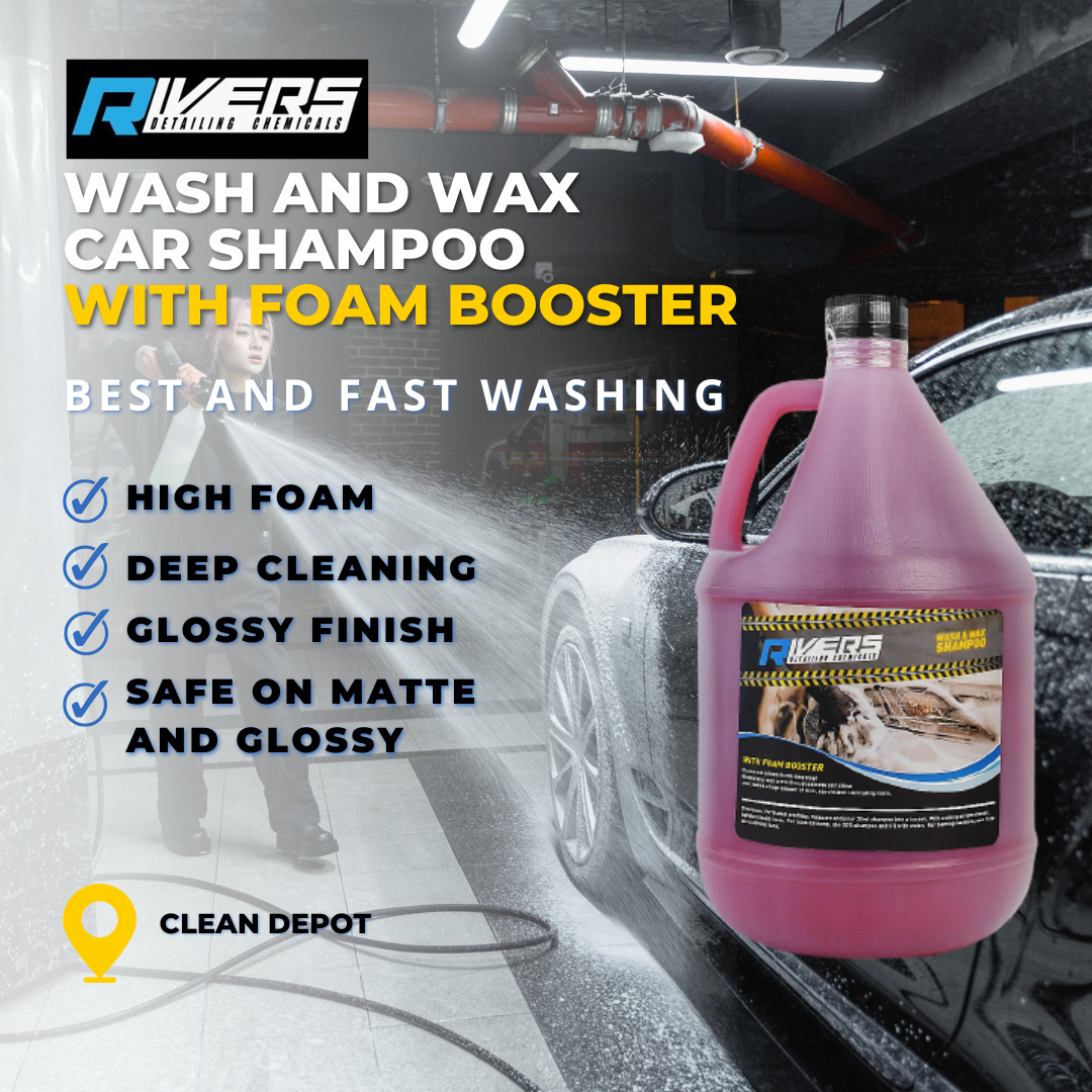 Rivers Wash and Wax Car Shampoo with Foam Booster 1 Gallon (3.8 Liters)