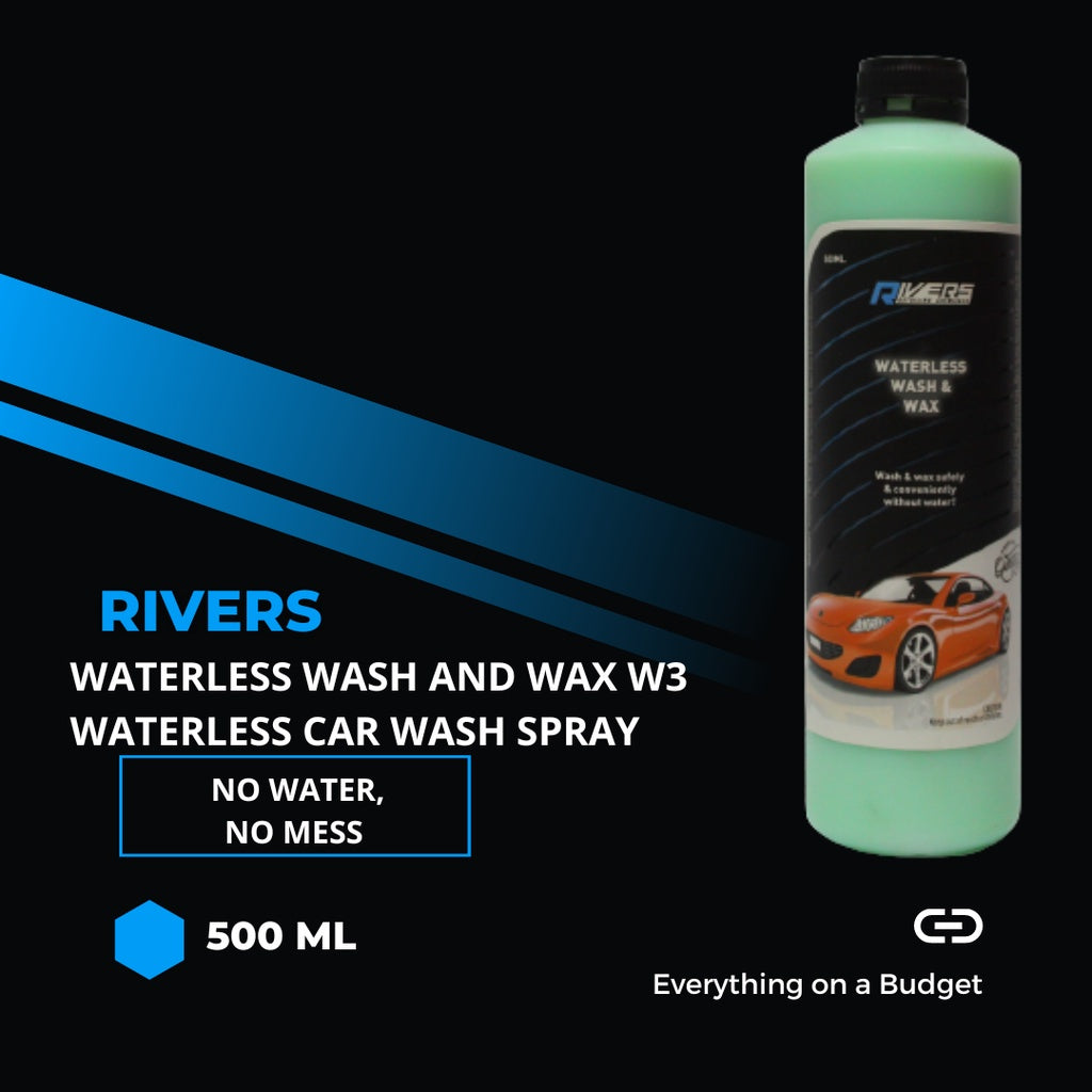 Rivers Waterless Wash & Wax W3 / Waterless Car Wash Spray 500ml – Clean ...