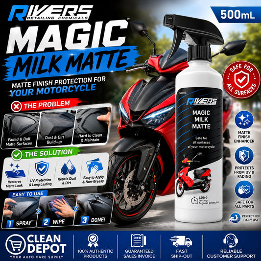 Rivers Magic Milk Matte 500mL | Matte Finish Restorer & UV Protectant for Motorcycles