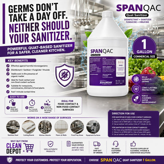 SPAN QAC Quat Sanitizer 1 Gallon | Food Contact Surface Sanitizer & Disinfectant