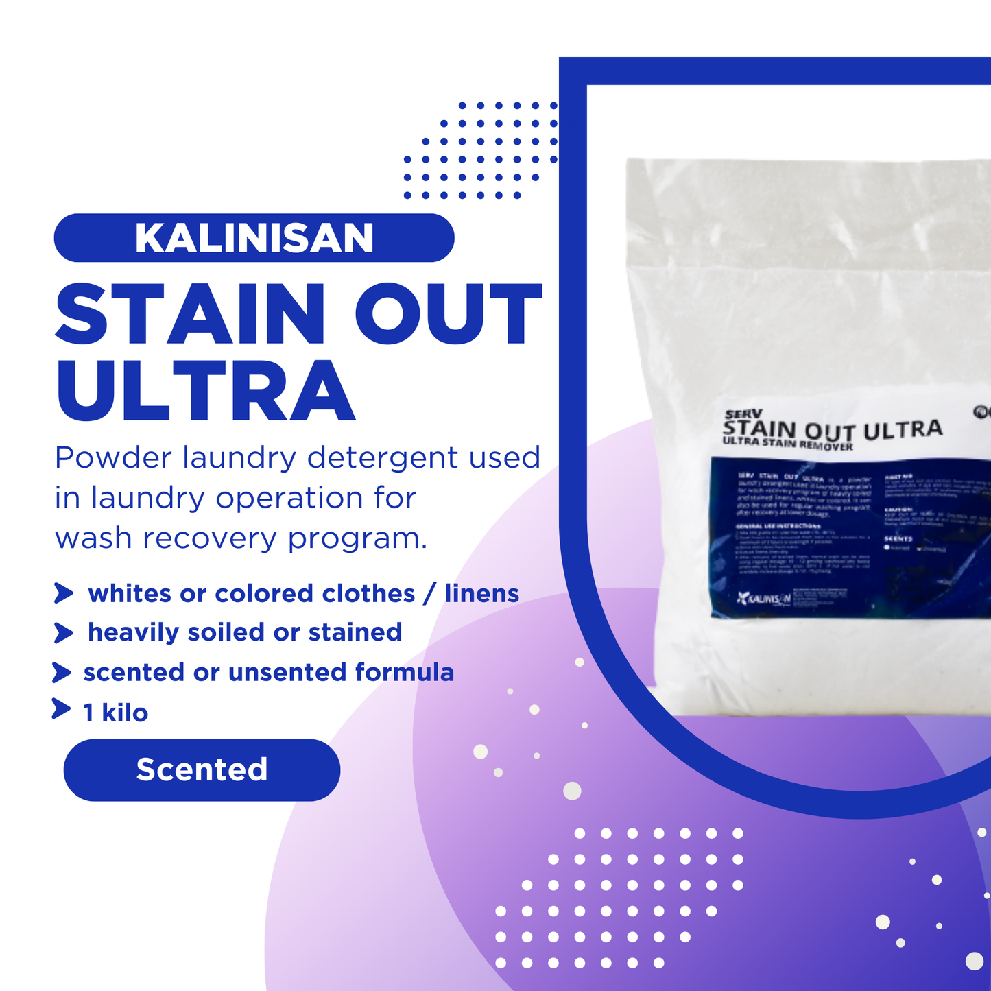 Serv Stain Out Ultra Stain Remover Powder for Clothes 1 Kilo