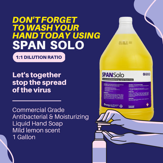 Span Solo Antibacterial & Moisturizing Liquid Hand Soap Commercial Grade 1 Gallon (3.8 Liters)