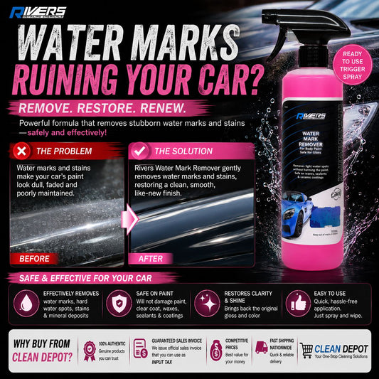 Rivers Water Mark Remover 500ml Trigger Spray | Water Spot Remover for Car Paint