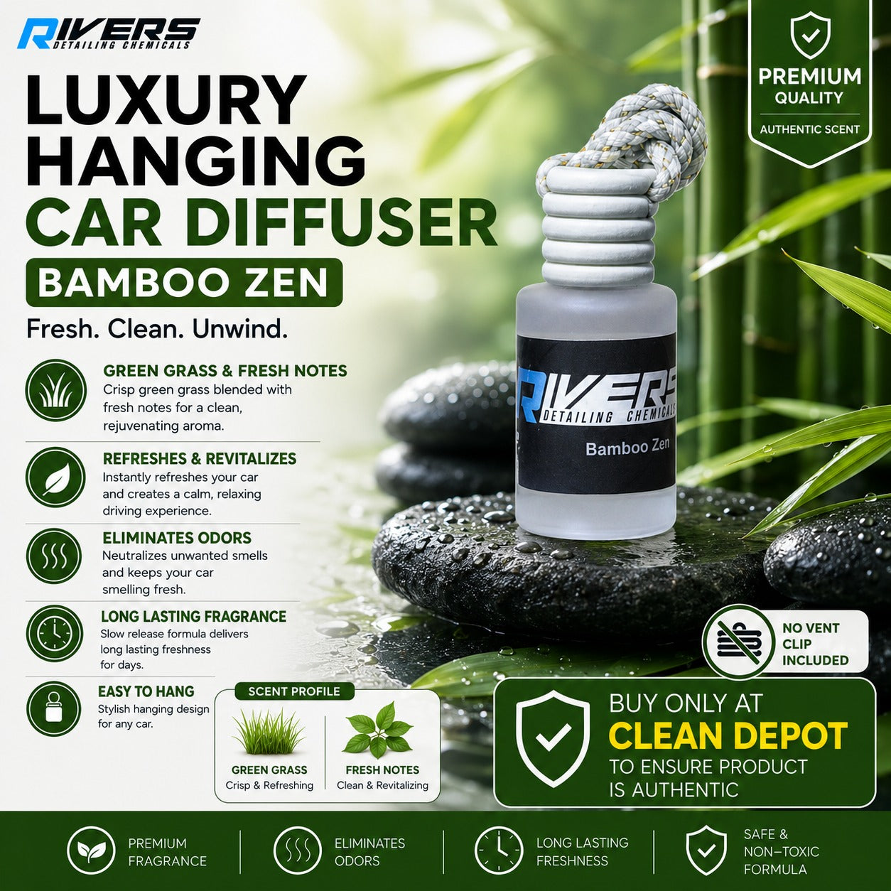 Rivers Car Air Freshener Hanging Diffuser Home Fragrance 10 ml