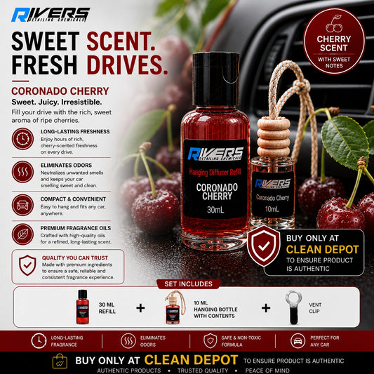 Rivers Car & Home Air Freshener 30ml + FREE 10ml Diffuser | 115ml Refill | Long-Lasting Luxury Scent