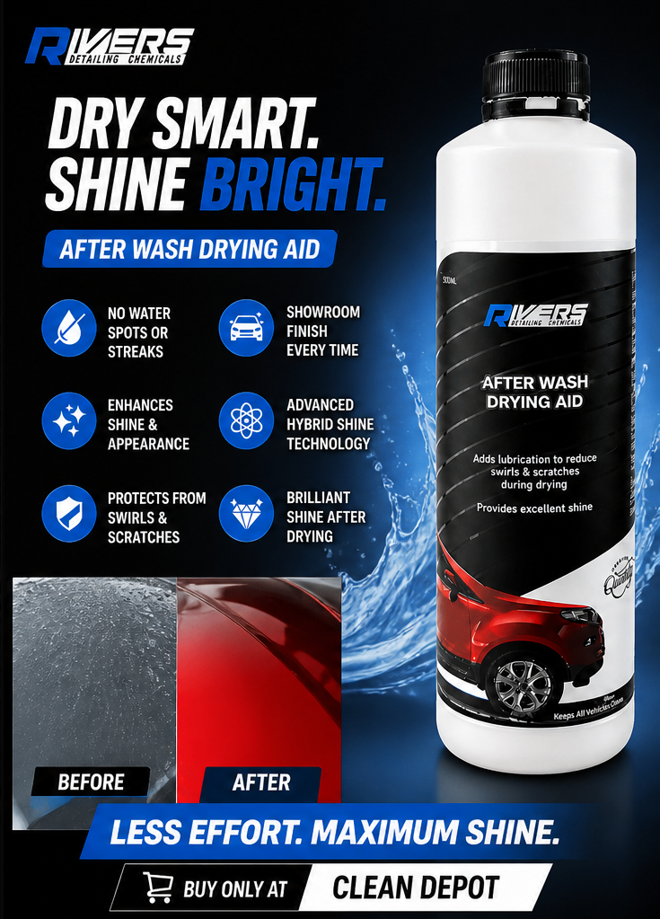 Rivers After Wash Drying Aid 500ML | No Water Spots | High Gloss Shine | Car Detailing Spray